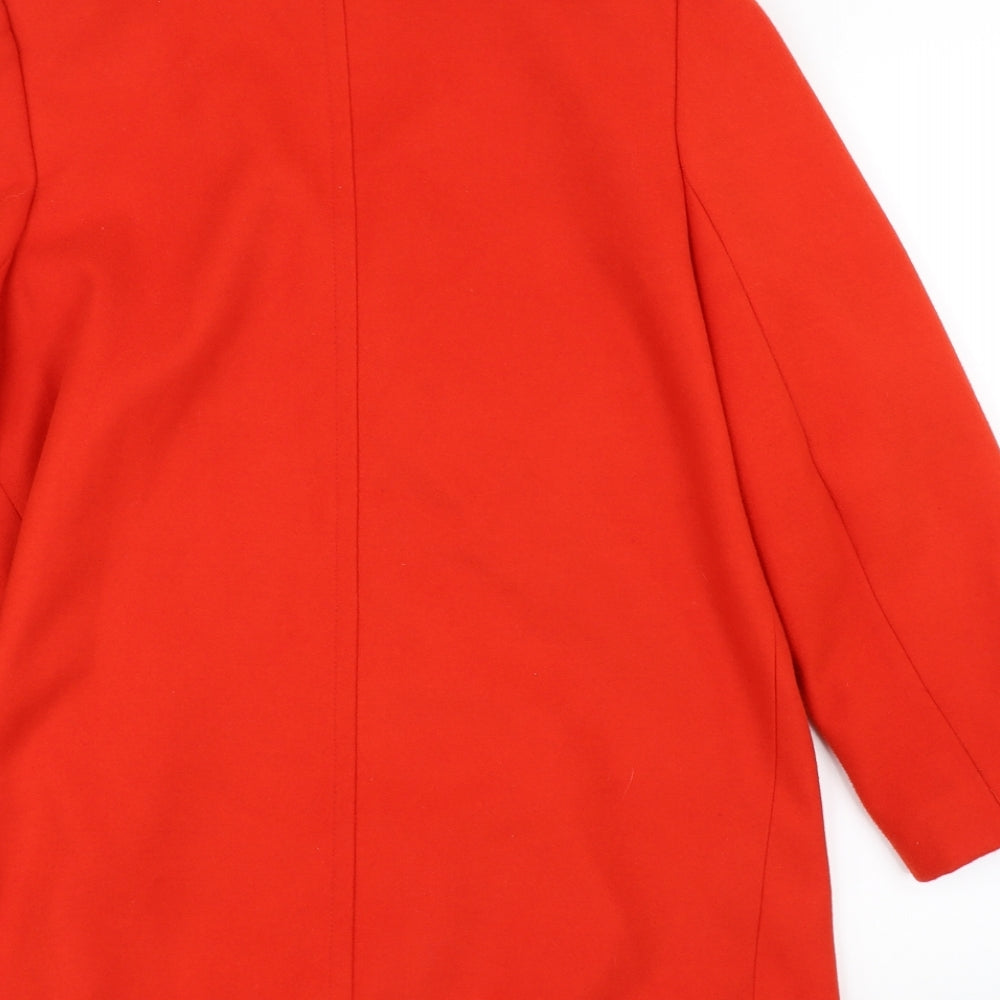 BHS Womens Red Overcoat Coat Size 14