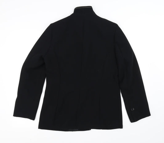 Smith Collection Womens Black Overcoat Coat Size 12