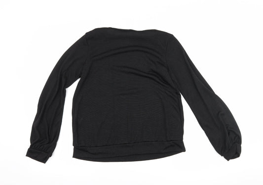 Boohoo Womens Black Basic T-Shirt Size 10