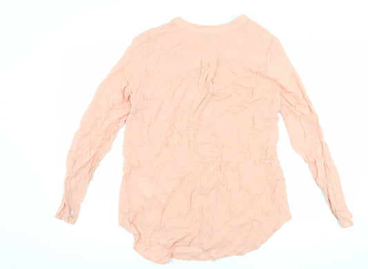 H&M Womens Pink Polka Dot Basic Blouse Size 6