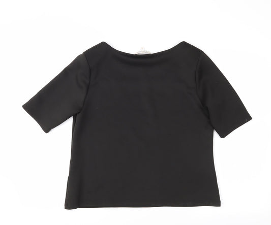 Lee Ann Womens Black Basic Blouse Size 12