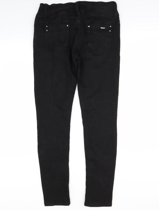 Yazz Collection Womens Black Skinny Jeans Size 32 in L27 in