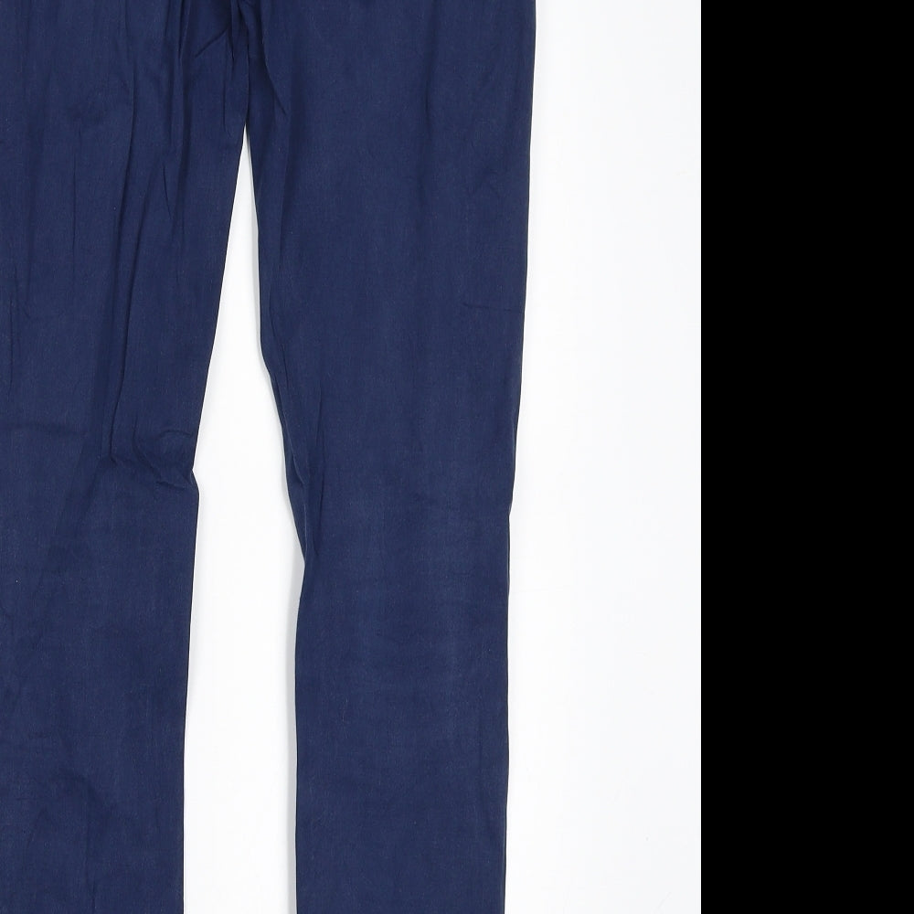 Brand and care label for RESERVED women’s blue skinny jeans, size UK 30, in, 30-inch leg