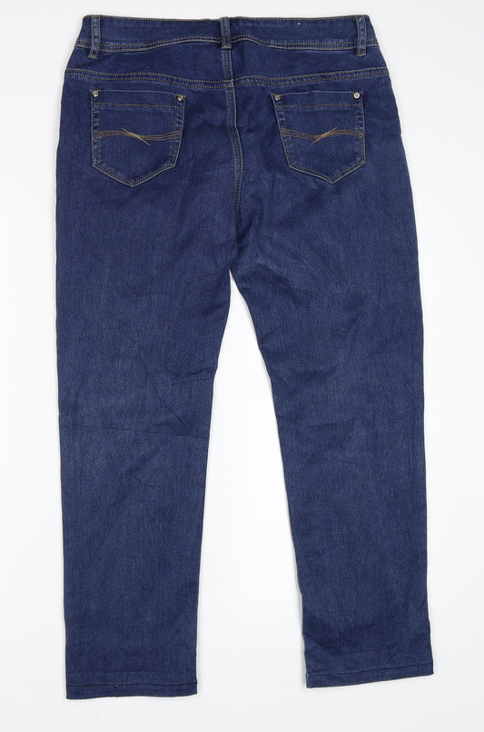Yazz Collection Womens Blue Straight Jeans Size 32 in L25 in