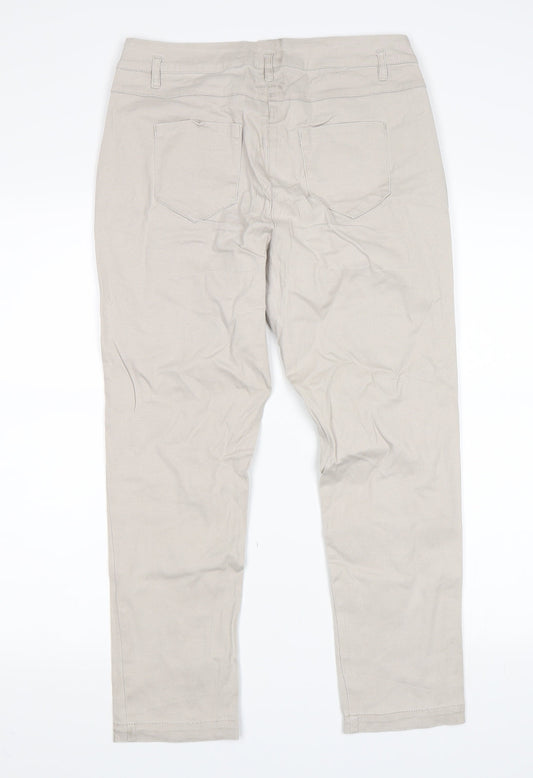 Flame Womens Grey Chino Trousers Size 30 in L24 in