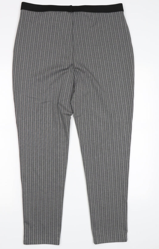 Preworn Womens Grey Striped Leggings Size 36 in L27 in