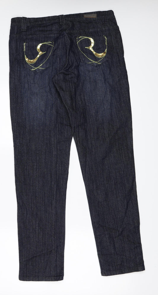 Jet Line Womens Blue Straight Jeans Size 34 in L33 in