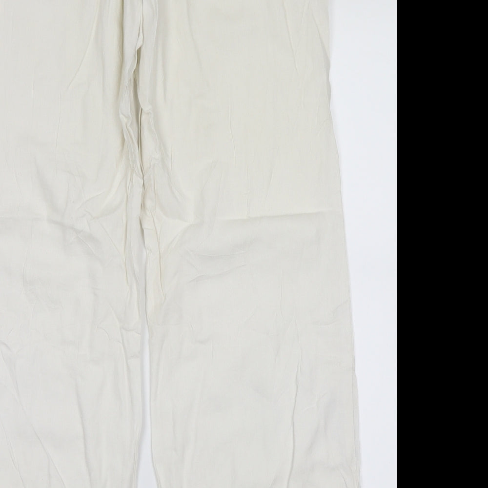 Principles Womens White Trousers Size 14 L28 in