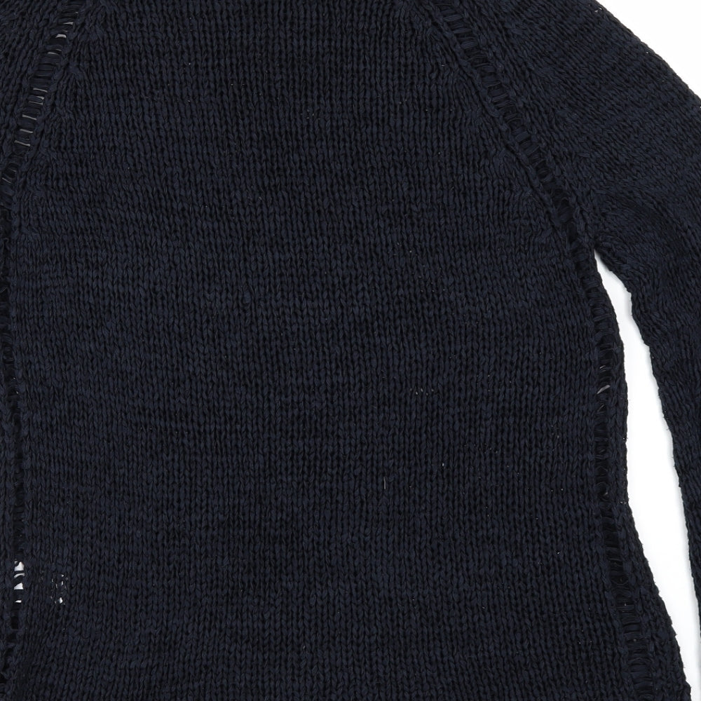 Brand and care label for Debbie Morgan women’s blue jumper, size XL