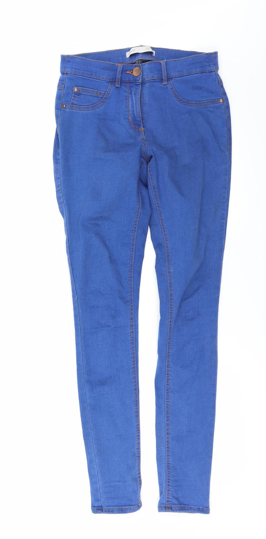Additional front view of George women’s blue denim skinny jeans, size S, 33-inch leg