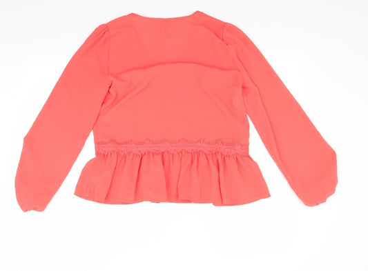 Yas Womens Red Basic Blouse Size S