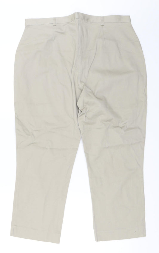 Alexana Womens Beige Cropped Trousers Size XL L23 in