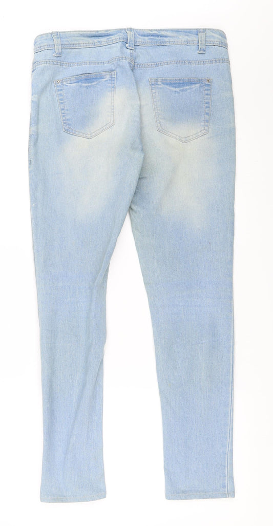 Primark Womens Blue Denim Straight Jeans Size 10 L29 in