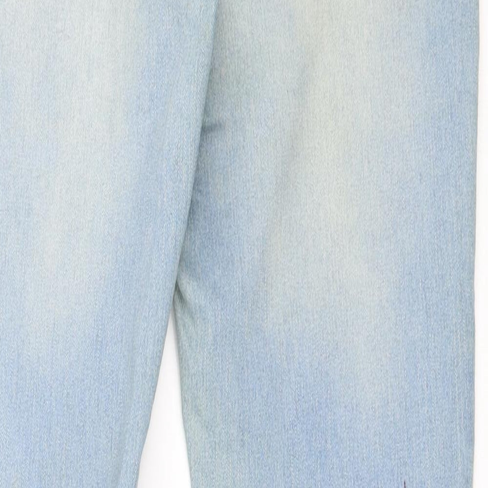 Brand and care label for Primark women’s blue denim straight jeans, size UK 10, 29-inch leg