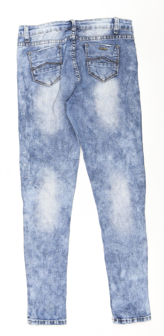 Preworn Womens Blue Denim Skinny Jeans Size 38 L29 in