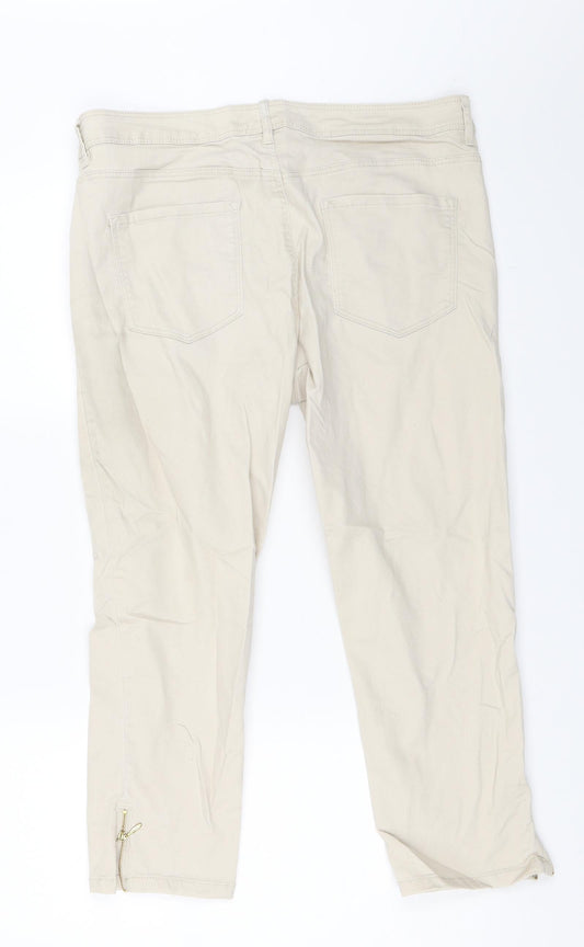 KappAhl Womens Beige Cropped Jeans Size 42 L23 in