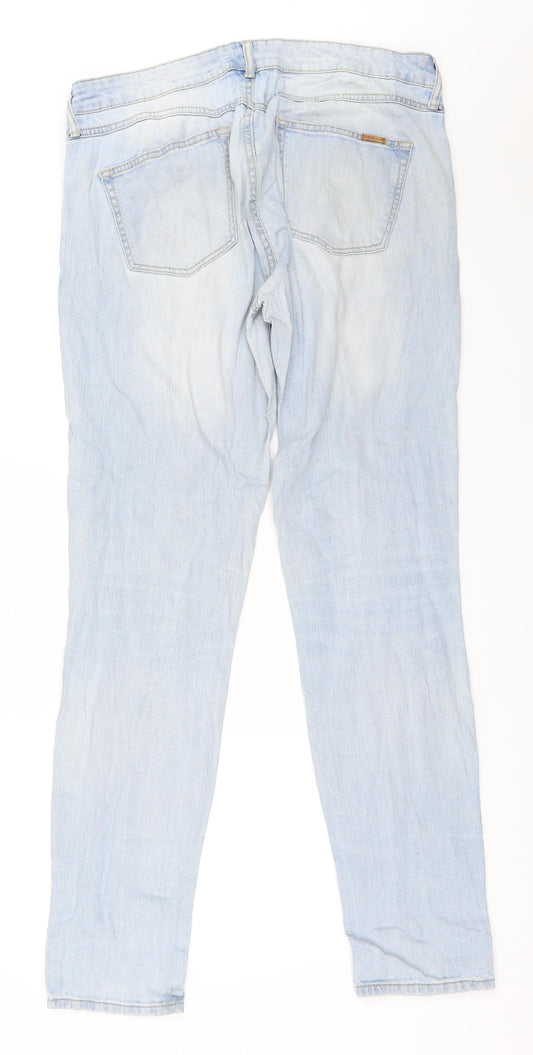 Mango Womens Blue Denim Straight Jeans Size 44 L33 in