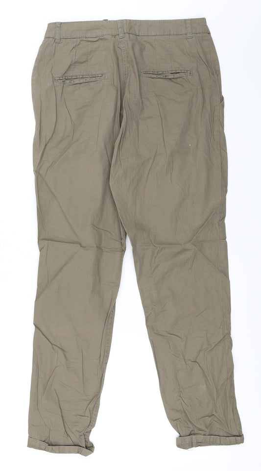 H&M Womens Green Chino Trousers Size 34 L28 in