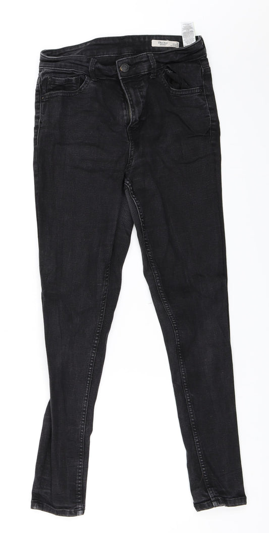 Additional front view of Marks & Spencer women’s black denim skinny jeans, size UK 10, 27-inch leg