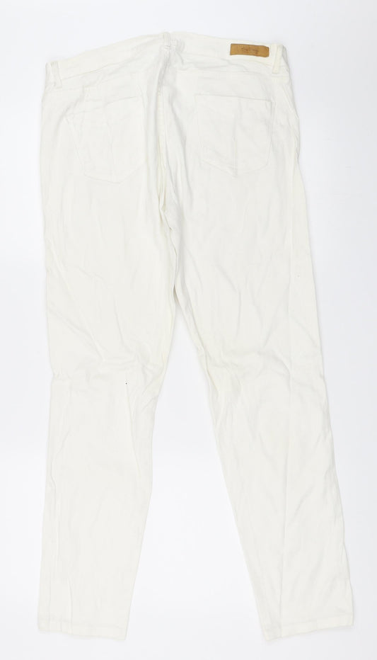 Zara Womens Ivory Straight Jeans Size 44 L29 in