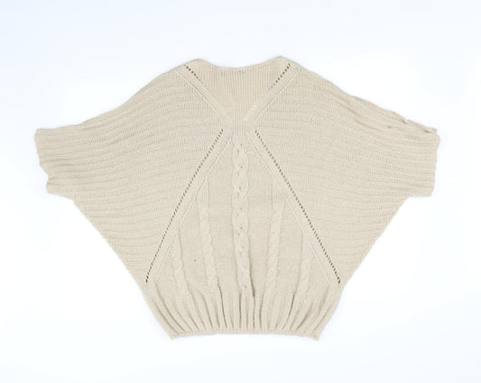 DREAM Womens Beige Cardigan Jumper Size M