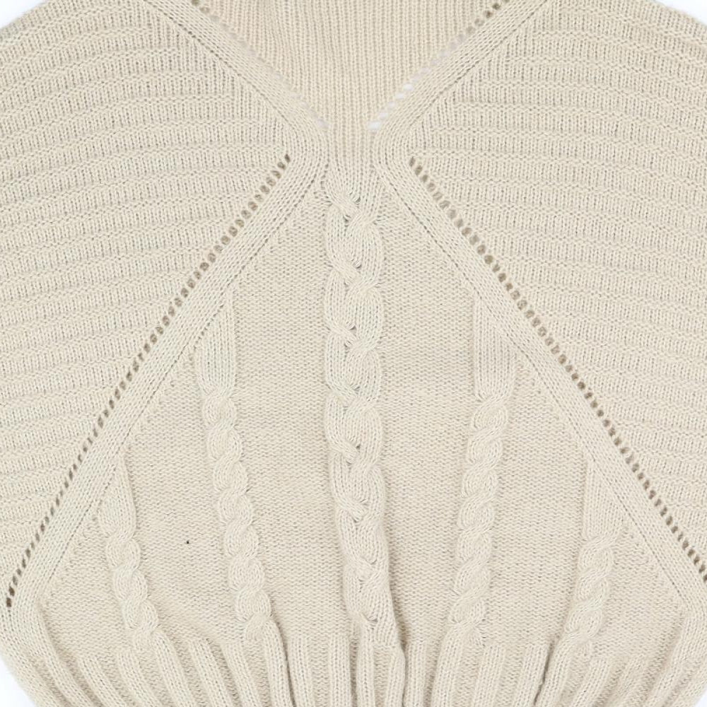 Brand and care label for DREAM women’s beige cardigan jumper, size M