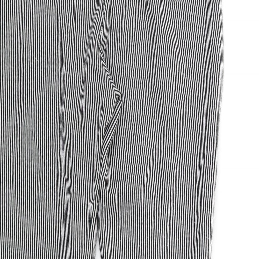 Zara Womens Black Striped Jegging Trousers Size S L32 in