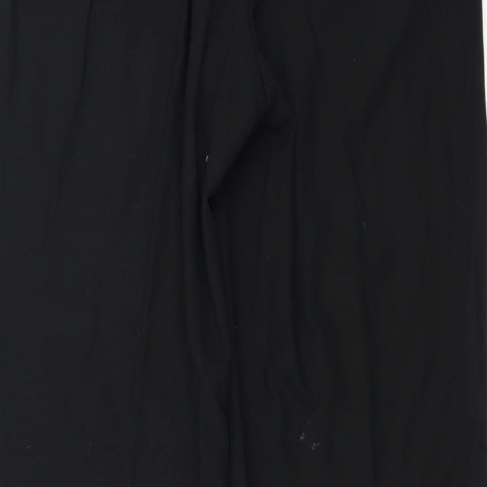 Brand and care label for Marks & Spencer women’s black trousers, size UK 12, 24-inch leg
