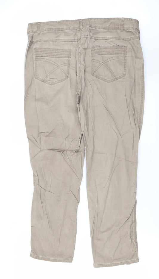 Gina Womens Beige Trousers Size 14 L23 in