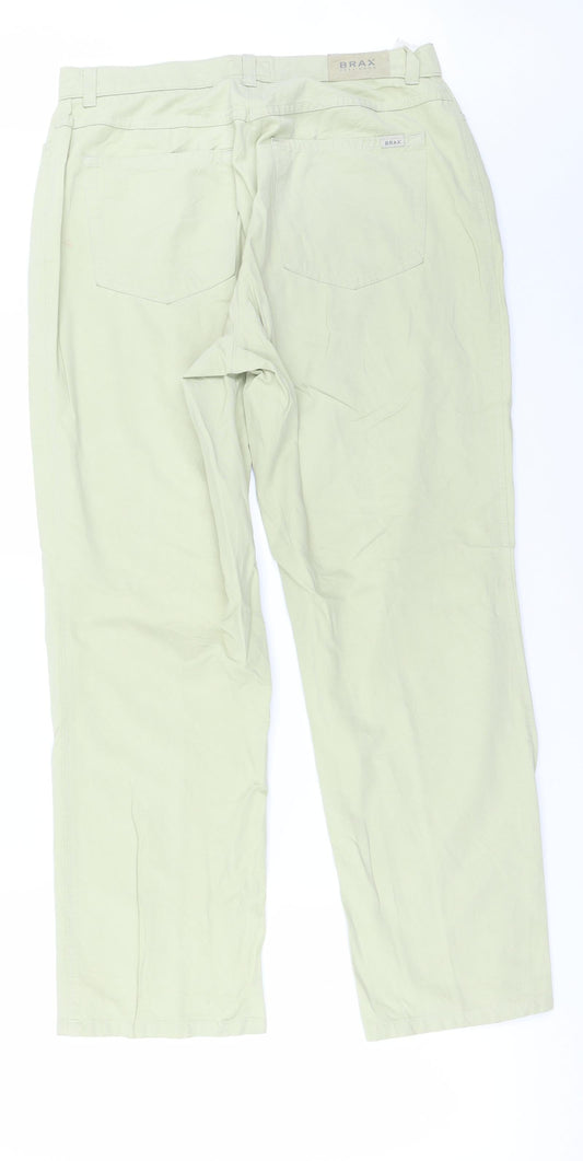 BRAX Womens Green Trousers Size 14 L24 in