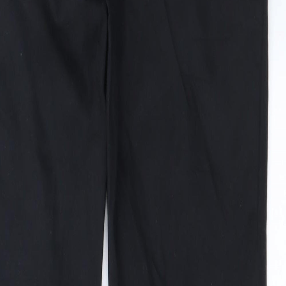 Brand and care label for H&M women’s black straight jeans, size UK 6, 29-inch leg