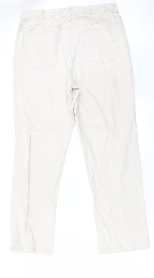 Preworn Womens Beige Straight Jeans Size 18 L27 in