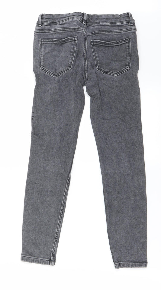 Preworn Girls Grey Skinny Jeans Size 10 Years
