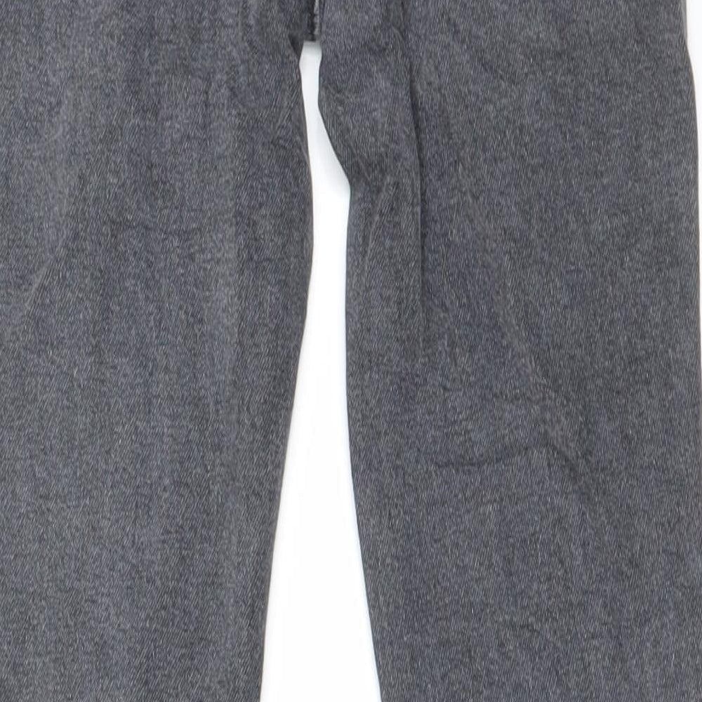 Brand and care label for Preworn girls’ grey skinny jeans, size 10, years