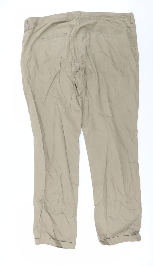 TOM TAILOR Womens Beige Trousers Size 14 L26 in