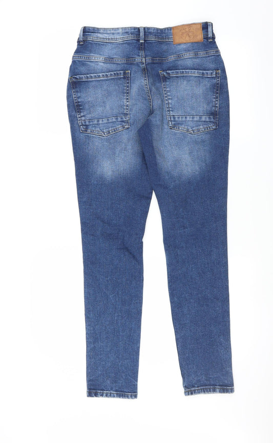 Easy Denim Mens Blue Skinny Jeans Size 28 in L30 in - DISTRESSED