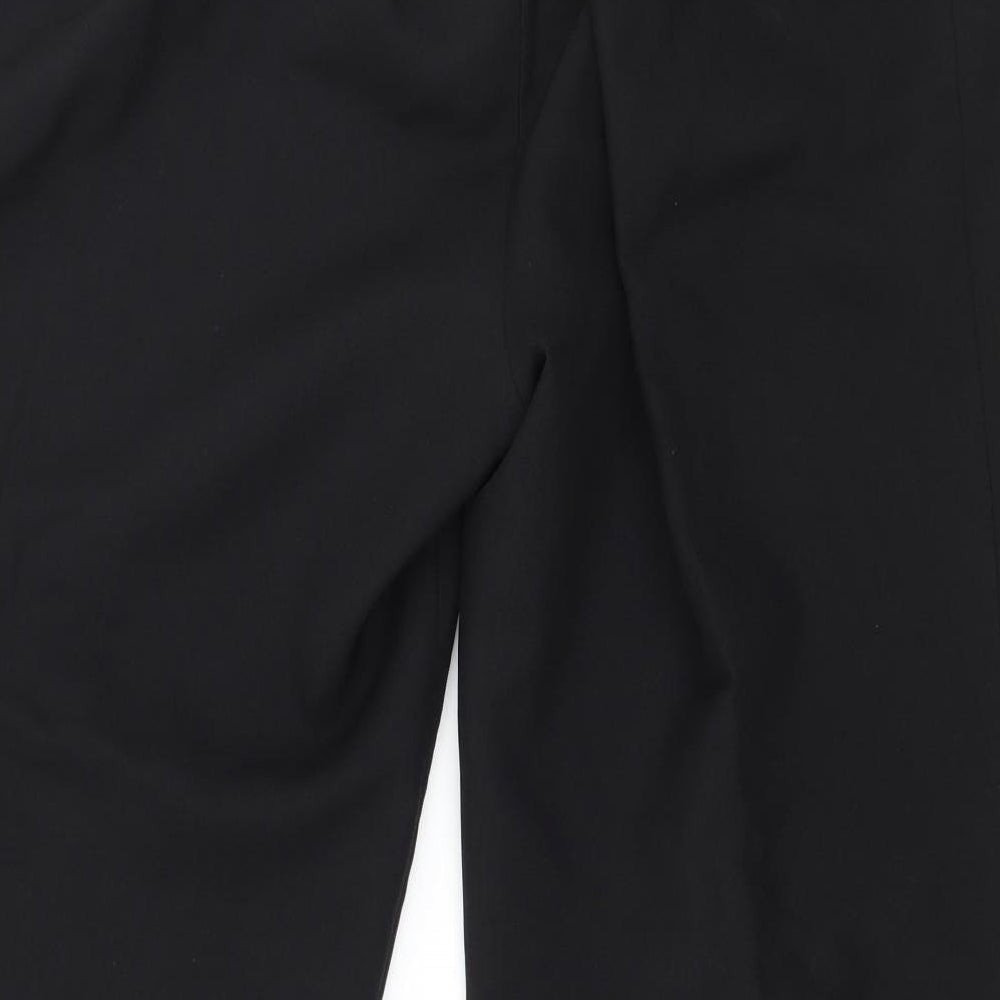 Brand and care label for Preworn women’s black trousers, size UK 34, in, 25-inch leg