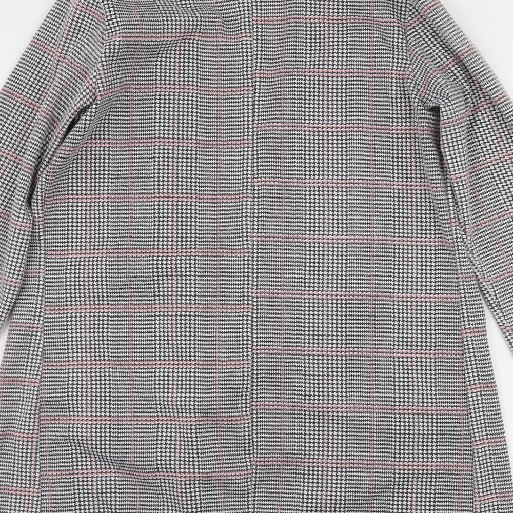 Brand and care label for In the Style women’s grey houndstooth jersey jacket blazer, size UK 8