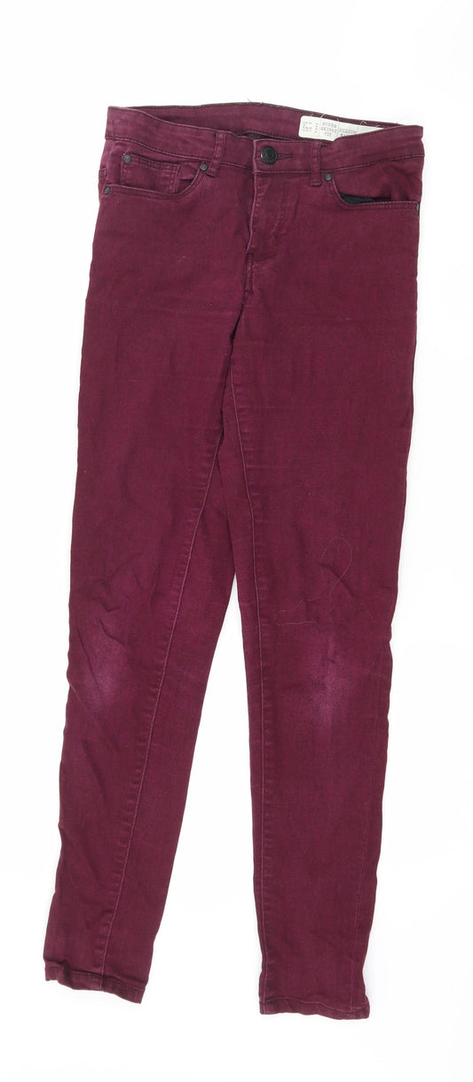 Additional front view of ESMARA women’s purple denim skinny jeans, size UK 10, 29-inch leg
