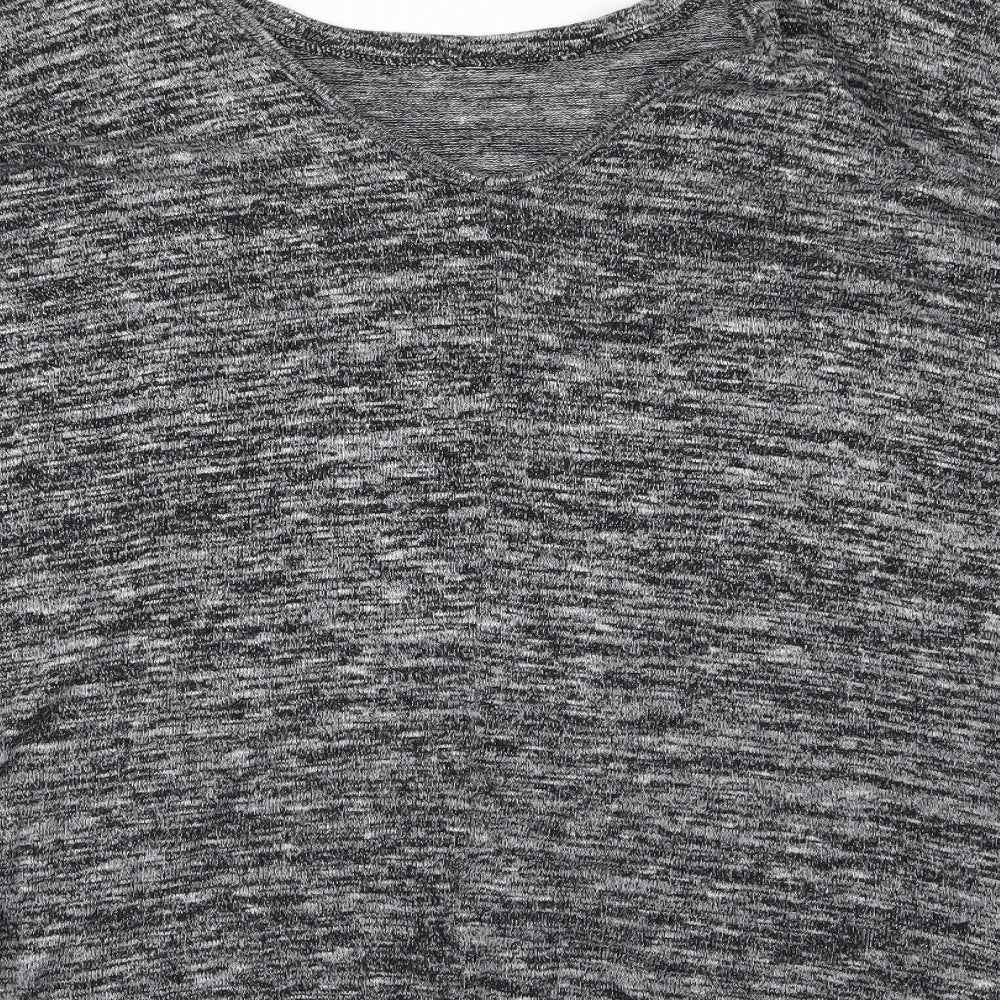 Brand and care label for Preworn women’s grey knit jumper, size M, - oversized