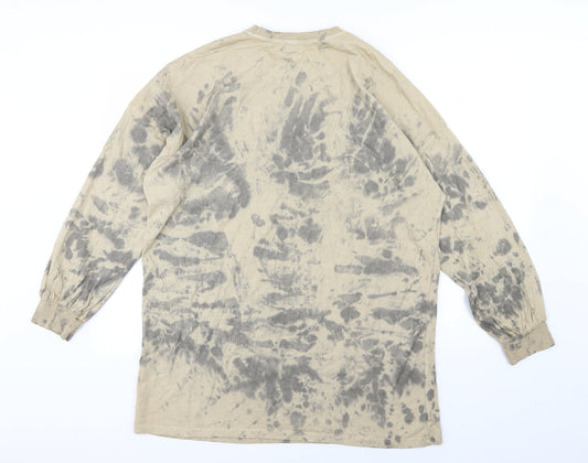 Misspap Womens Beige Jersey Pullover Sweatshirt Size 12 - Acid Wash