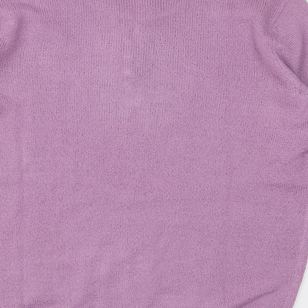 Brand and care label for Charmance women’s purple knit jumper, size UK 10