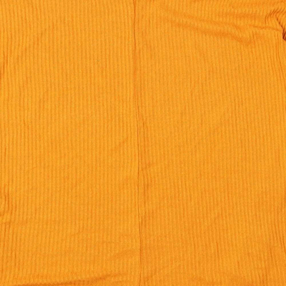 Brand and care label for Papaya women’s yellow knit jumper, size UK 12