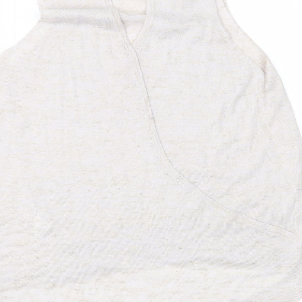Brand and care label for River Island women’s beige knit jumper, size UK 14