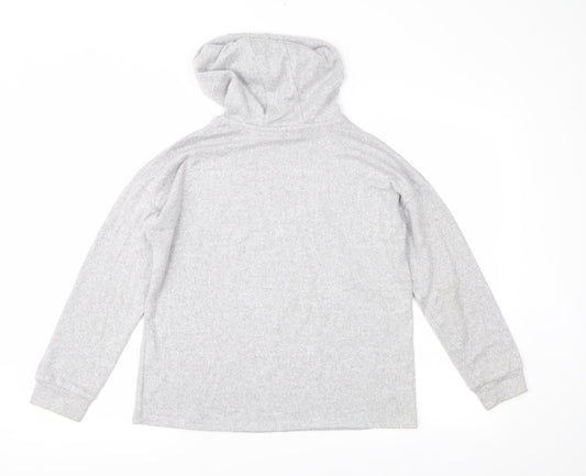 Marks and Spencer Girls Grey Knit Pullover Hoodie Size 12-13 Years
