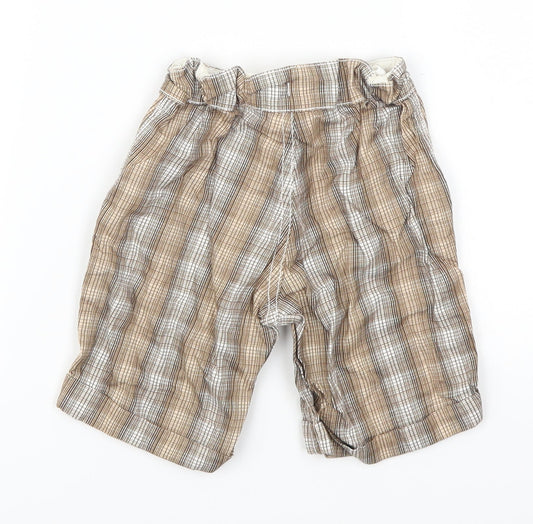 Mini Club Boys Brown Check Cropped Trousers Size 9-12 Months