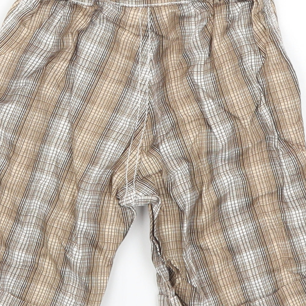 Mini Club Boys Brown Check Cropped Trousers Size 9-12 Months