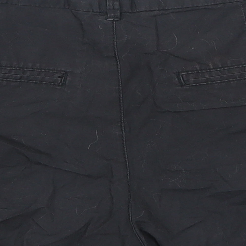 Brand and care label for H&M women’s grey hot pants shorts, size UK 6