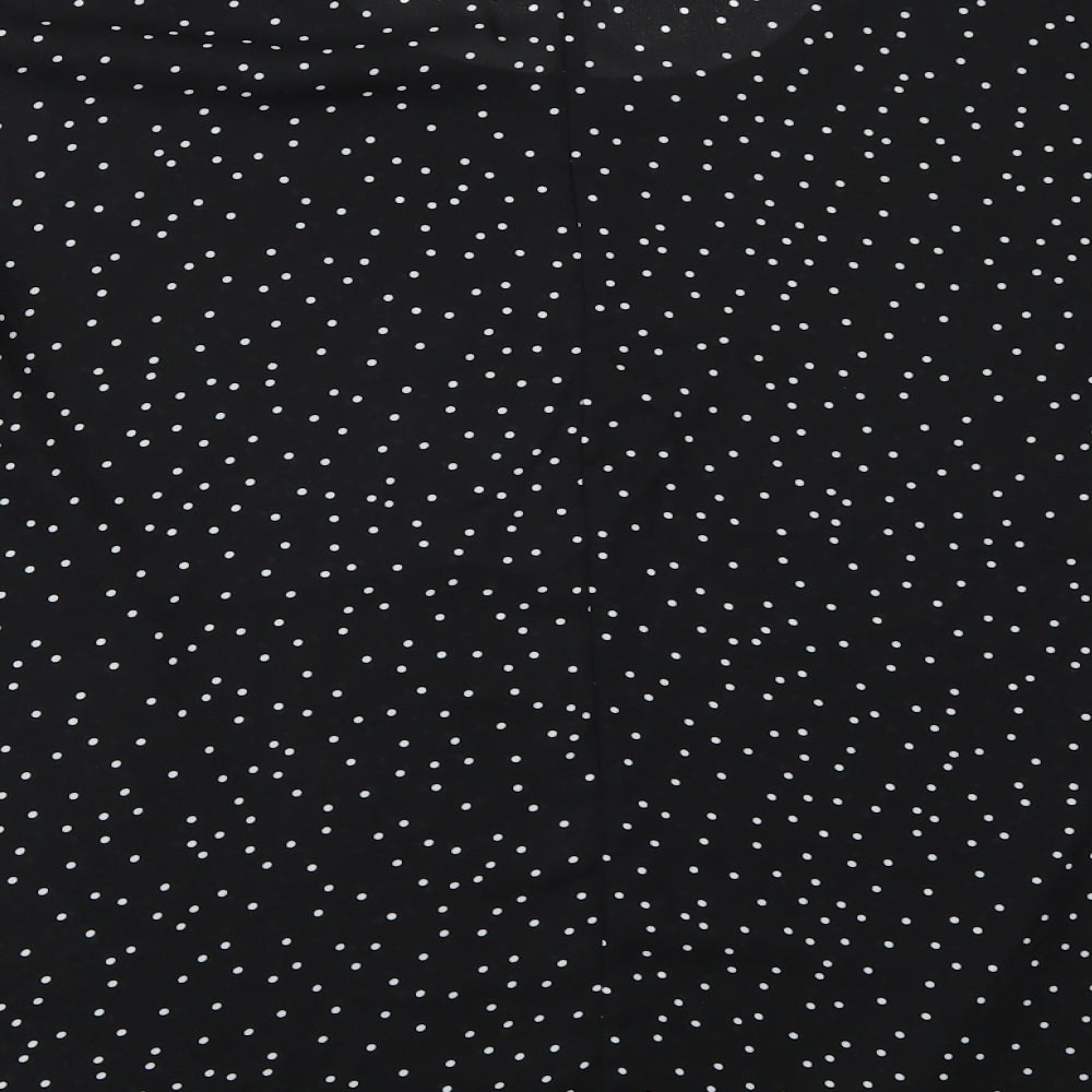 Papaya Womens Black Polka Dot Basic T-Shirt Size 16