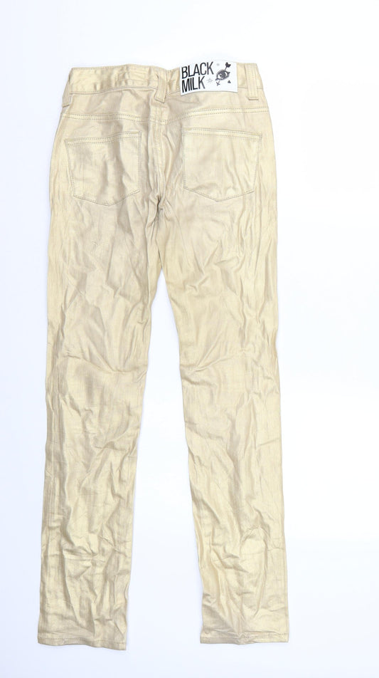 Blackmilk Womens Gold Straight Jeans Size 26 L32 in